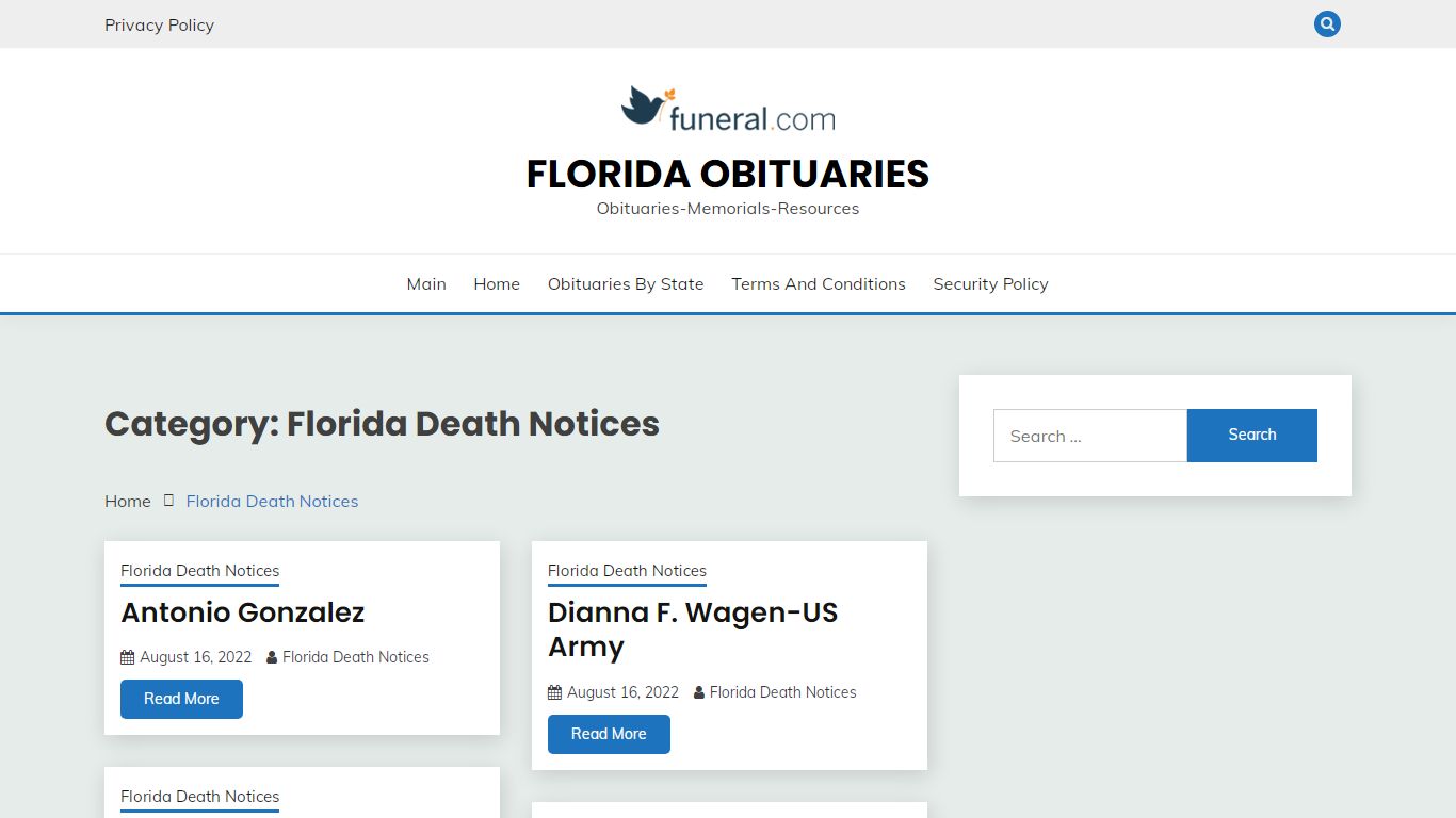 Florida Death Notices – Florida Obituaries - funeral.com