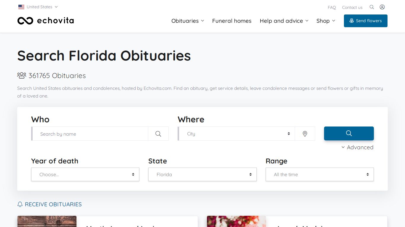 Florida Obituaries - Latest Obituaries in Florida - Echovita